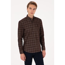 U.s. Polo Assn. Erkek Kahverengi Gömlek Desenli 50313425-vr029 Kahverengı