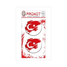 Damla Logo Sticker Türk Bayrağı Kabartmalı 5x5cm 02 Nötr