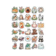 30 Adet Hayvanlı Pul Sticker Seti - Laptop Defter Telefon İçin Çok Renkli