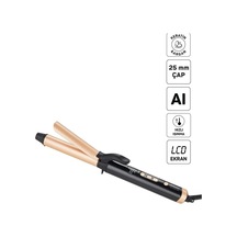 Ar5186 Volume Pro Seramik Plakalı Saç Maşası, 25 Mm, Kalın Bukle, Keratin Ve Argan Yağlı, Siyah