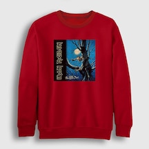 Presmono Unisex Fear Of The Dark Iron Maiden Sweatshirt Kırmızı