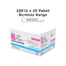 Reflex Flex Mavi Pudrasız Tpe Eldiven 100'lü x 20 Kutu