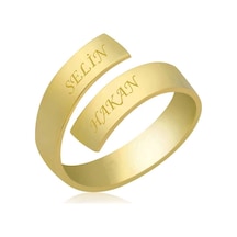 Gümüş Gold Aşk Sarmalı İsimli Yüzük Çok Renkli