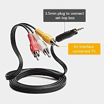 3.5mm Stereo Erkek Jack - 3 Rca Av Kablo 1.2 Metre Uydu Alıcısı, Tv, Ses Sistemi Uyumlu Belirtilmemiş