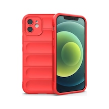 Apple Uyumlu iPhone 12 Uyumlu Kılıf Optimum Silikon - Kırmızı
