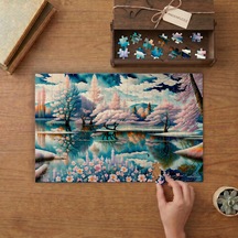 Gizemli Sakura Bahçesi Tasarımı 240 Parça Ahşap Puzzle Ahşap Kutuda Mpy40274