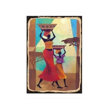 Bedeko Afrikalı Kadınlar Desenli Ahşap Tablo 35 Cm X 50 Cm