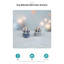 Mini Işıklı Kar Küresi - Kış Masalı Temalı - Pilli Standart