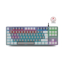Rampage Snug K14 Rainbow TKL 87 Tuşlu Super Kompakt Mekanik Oyuncu Klavye Rampage Snug K14 Rainbow TKL 87 Tuşlu Super Kompakt Mekanik Oyuncu Klavye