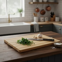 Yuvarlak Bambu Kesme Ve Sunum Tahtası Büyük Boy Antibakteriyel, Metal Kulplu Ahşap Pizza/şarküteri Tahtası 24 Diğer