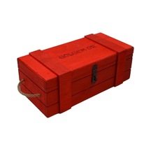 El Yapımı Kırmızı Ahşap Kutu İsme Özel 30x14cm Genişlik 10cm Yük.