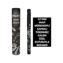 0.7 Mm Mavi Mürekkepli Kapaklı Tükenmez Kalem Özel Kutusuyla Beraber Kahve-2