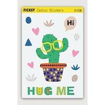 Sevimli Kaktüs Sticker Seti - 13 Adet Etiket Çıkartma Diğer