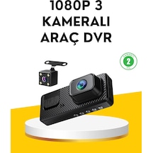 3 Kameralı Araç İçi Dvr Kayıt Cihazı Ön İç Arka Kamera Full Hd