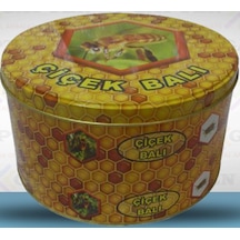 5 Kg Yuvarlak Bal Tenekesi Desenli 10 Adet Çok Renkli