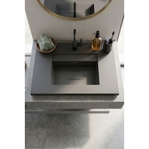 Flatstone Etajerli Granit Lavabo 100 50 Cm Antrasit İsimdebelirtilmiş