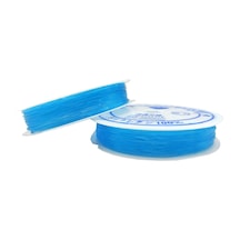 Açık Mavi Misina 0.7 Mm Esnek Silikon El İşi Takı Aksesuar Misinası - 1 Adet