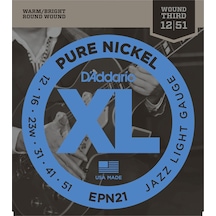 D'addario Epn21 Pure Nickel. Jazz Light Takım Tel Elektro Gitar Te