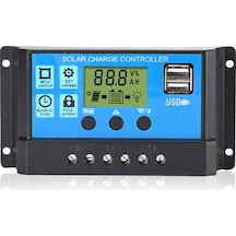Konesam 30a 12v/24v Otomatik Tanıyan Pwm Güneş Şarj Kontrolcüsü, Lcd Ekran, İki Usb Portu, Optik Gecikme Modu, Ayarlı Parametreler - Tjk Yjss-30a