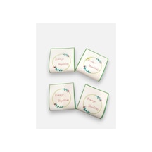 50 Adet Minimal Çiçekli Kına Gecesi Dağıtmalığı 6x6,5 Cm - 3-4 Gr Hijyenik Paketli Hazır Kına Seti