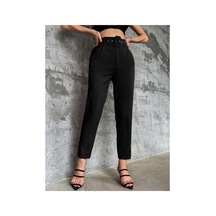 Unika Boutique Kadın Yüksek Bel Kemerli Havuç Pantolon Kahverengi