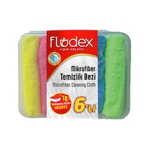Flodex Mikrofiber Temizlik Bezi 6'lı Saklama Kabı Hediyeli Çok Renkli