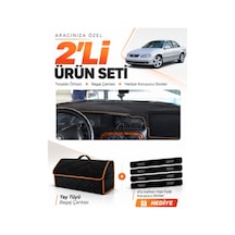 Opel Omega 1993-2003 Uyumlu Torpido Örtüsü + Tay Tüyü Bagaj Çantası + Sticker - Siyah Kahverengi