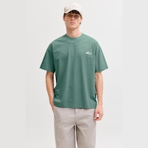 Jack & Jones Dust Script Erkek Yeşil Tişört 12292982-nac Yeşil
