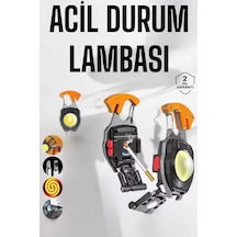 El Feneri Acil Işık Seti Tornavida Düdük Kapak Açma Kamp Lambası Siyah