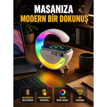 13 Renk Seçenekli Kablosuz Şarj Cihazlı Led Lamba - Lisinya Beyaz