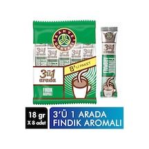 Kahve Dünyası Hazır Kahve 18 Gr X 8'li Paket 3'ü 1 Arada Fındık Aromalı 8'li Paket 18 G
