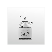 Folyo Sticker Kuş Kafesi Adkpquy760 60cm Uzunluk Siyah