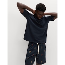 Marks & Spencer Desenli Pijama Takımı T07005234 Lacivert
