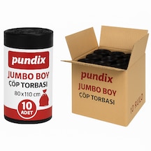 Pundix Pundıx J800 Jumbo Boy Çöp Torbası 80x110 Cm 1 Koli 10 Rulo X 10 Adet Profesyonel Endüstriyel Kullanım Dayanıklı, Sızdırmaz Ve Geniş Hacimli Çöp Poşeti