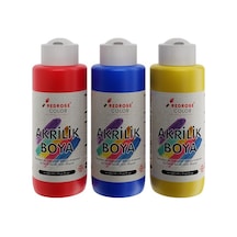 Kırmızı, Mavi, Sarı Akrilik Boya 3'lü Set 3x120 Ml 0,15 L