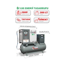 Hava Kompresörü Depo Üstü İnvertörlü Vidalı 10hp 500lt Gpv10e