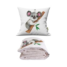 Koala Tv Battaniyeli Opsiyonel Dekoratif Araç İçi Yastık Çok Renkli