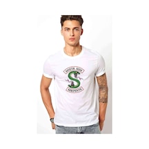 Riverdale South Side Serpents Baskılı Beyaz Erkek Tshirt