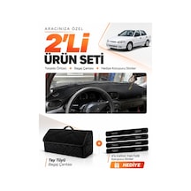 E-biz Hyundai Accent Yumurta Kasa 1993-1999 Uyumlu Torpido Örtüsü + Tay Tüyü Çanta - Siyah - Hu008