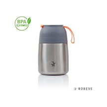 Robeve 450ml Bebek Mama Saklama Termosu Vakumlu Çift Taraflı Termos Gri