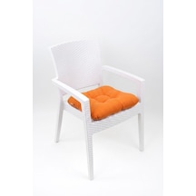 Mega Turuncu Sandalye Minderi 45x45 Özel Dikişli Bağcıklı