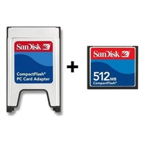 Sandisk  Pcmcıa Adaptör + 512 Mb Compact Flash Kart
