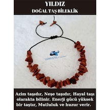 Gümüştel El Sanatları Sertifikalı Doğal Kırık Taş Yıldız Taşı Bileklik Asansörlü Kilit Sistemi Çok Renkli