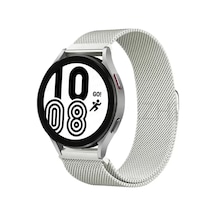 Newface Samsung Galaxy UyumluWatch 4 Metal Mıknatıslı Kordon - Gümüş