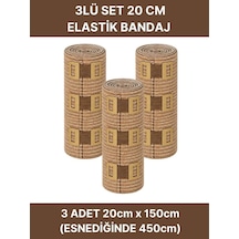 Elastik Bandaj Seti 3 Lü 3x20cm 12 Klipsli 4,5 Metreye Kadar Uzar, Spor Ve Günlük Kullanım