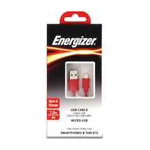 Energizer C12ubmcgrd4 1.2m Flat Micro Kırmızı Usb Kablosu
