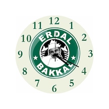 Erdal Bakkal Logolu Çap 30cm Sessiz Akar Bombeli Gerçek Cam Duvar Saati Çok Renkli