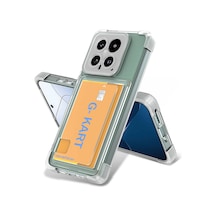 Zore Xiaomi Mi 14 Uyumlu Aihttg Tasarımlı Şeffaf Kartlıklı G-kart Nvth Kılıf-renksiz