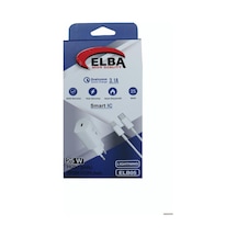 Elba ELB05-PD-25WiOS Uyumlu Beyaz 25W Usb-c Ev Şarj Kafa+1mt Type-c To Lightnıng Kablo PD3.0-QC4.0 Hızlı Ş