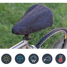 Siyah Açık Bisiklet Koltuğu Yağmur Kapak Aksesuarları Su Geçirmez Eyer Yağmur Toz Kapağı Siyah